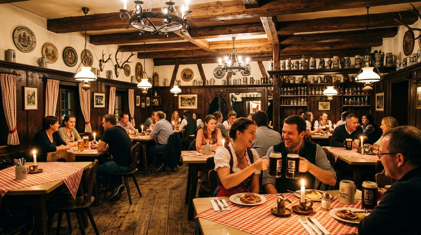 Cozy interior of Bavaria Haus with traditional German decor