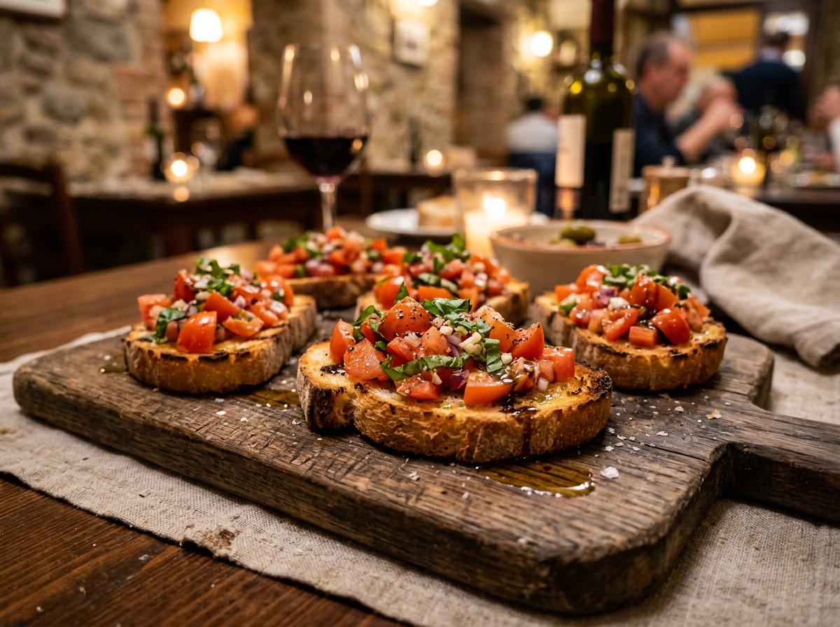 Fresh bruschetta appetizer