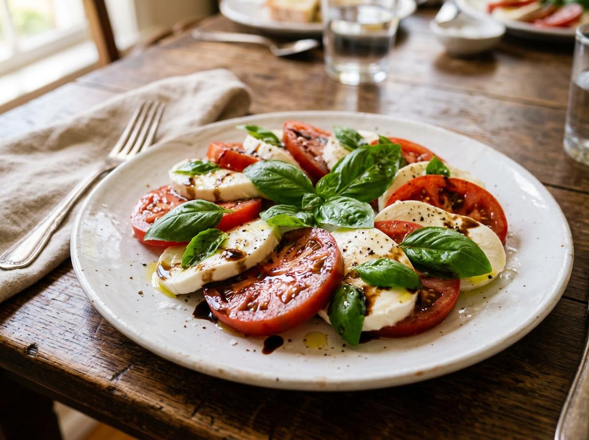 Caprese salad with fresh mozzarella