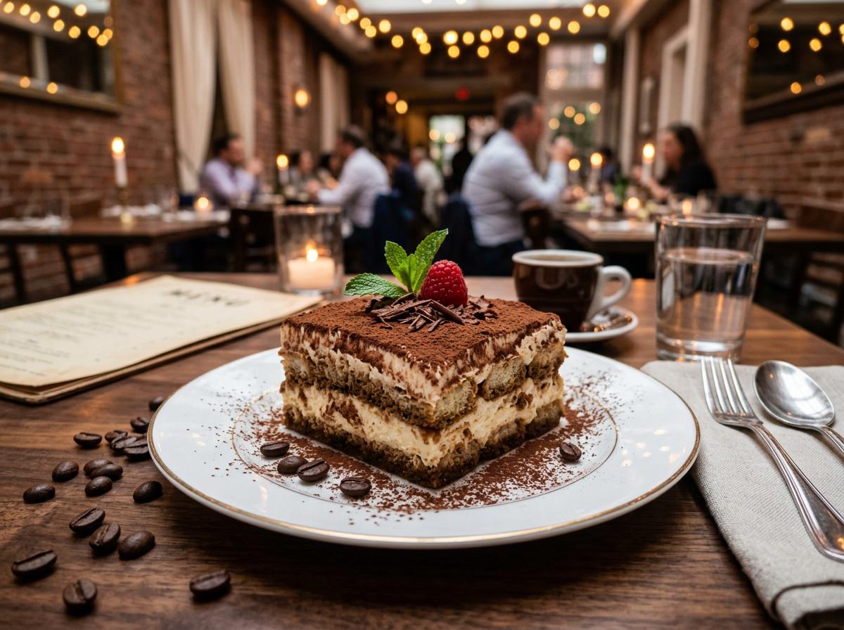 Classic tiramisu dessert