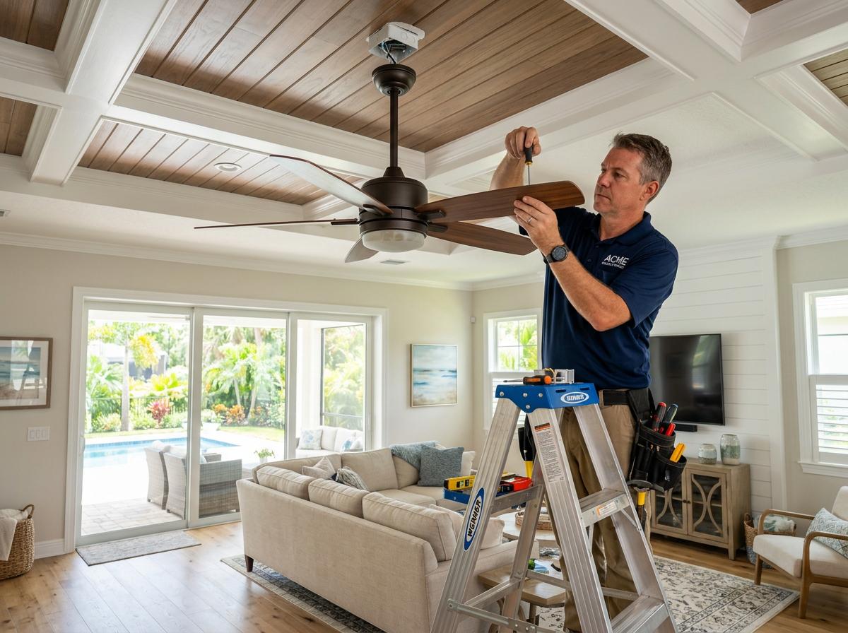 Ceiling fan installation by professional handyman in Mount Dora FL